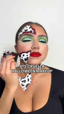 BTS of our newest Halloween look…. Errrbodyyy watch yo dogs #cruella #halloweenmakeup 