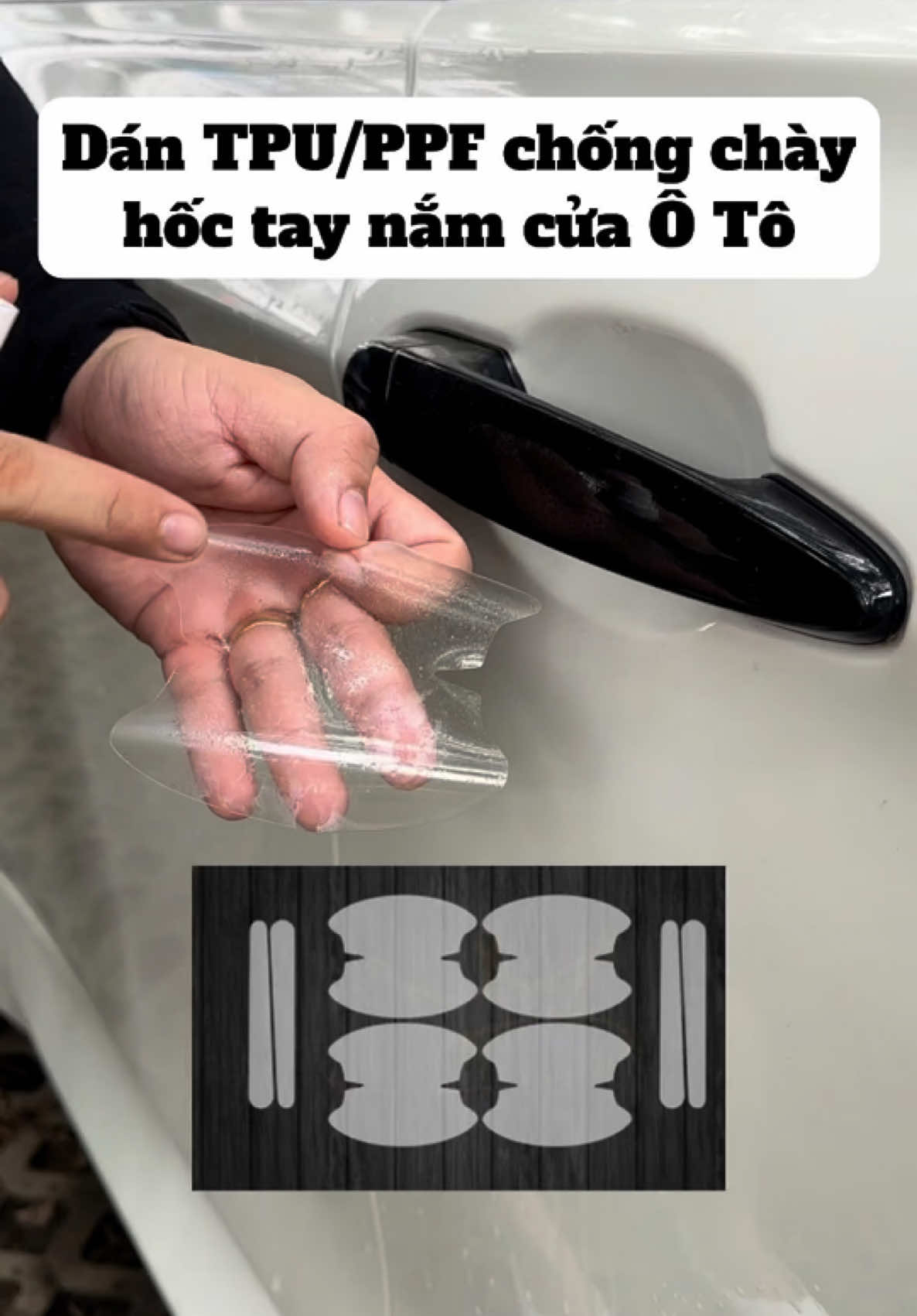 Miếng dán siêu mỏng giúp chống chày tay nắm cửa ô tô TPU PPF và đem đến thẩm mỹ cao #miengdanchongchayxe #miengdangtaynamcua #danbaovetaynamcua #danppf #chongchayxuocxe 