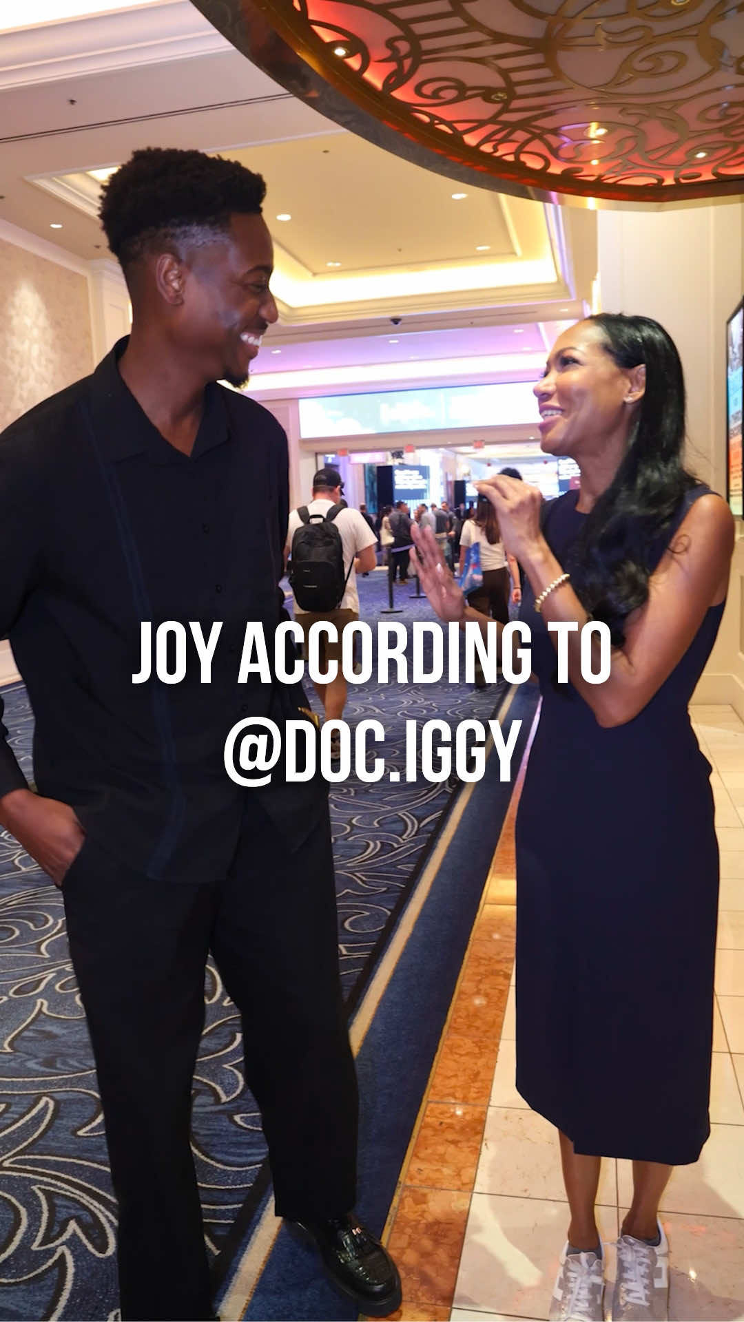 I have been IG friends with @doc.iggy for years so I am his IG big sis and loved finally meeting him in person at the @hlthevents summit in Las Vegas where he and I both were part of the health influencer team. 🙌🏾 I was also am expert speaker. I got to ask leaders in the health industry about joy as key to longevity and this is what the doc said! What does joy mean to you? 👇🏽 @Dr. Iggy  #creatorsearchinsights #happiness #joy #BlackJoy #blackdoctors 