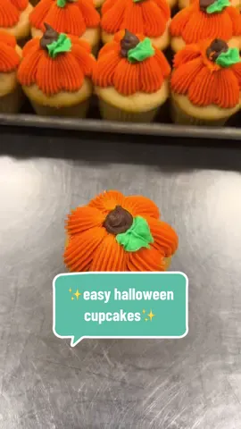 ✨easy pumpkin cupcakes✨ #cake #halloween #cakedecorating #fyp #fypシ 