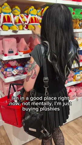 Give me plushies, and all my problems go away 🖤  #plushies #kirby  #plushiesoninstagram #pinkaesthetic #alternative #kirbymemes #alternativegirl #altgirl #alt 
