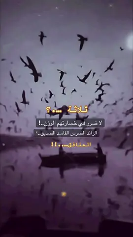 ثلاثة لا ضرر بخسارتهم الوزن الزائد الضرس الفاسد الصديق المنافق