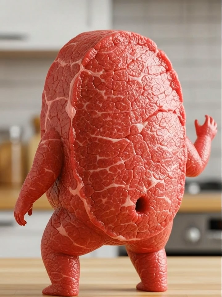 Beef pushing ground meat #Sausages #fyp #creatorsearchinsights #asmr #foodparody #funny #ai #beef