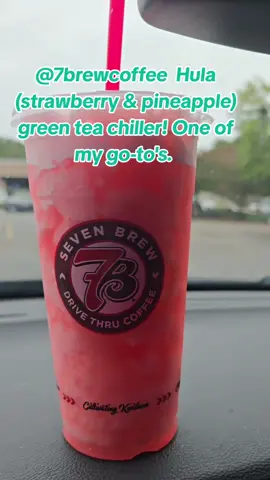 My @7brewcoffee order today! Perfect - as always!   *This is not promotional content. No advertisement/no endorsement* #7brew #7brewcoffee #greentea #chiller #hula 