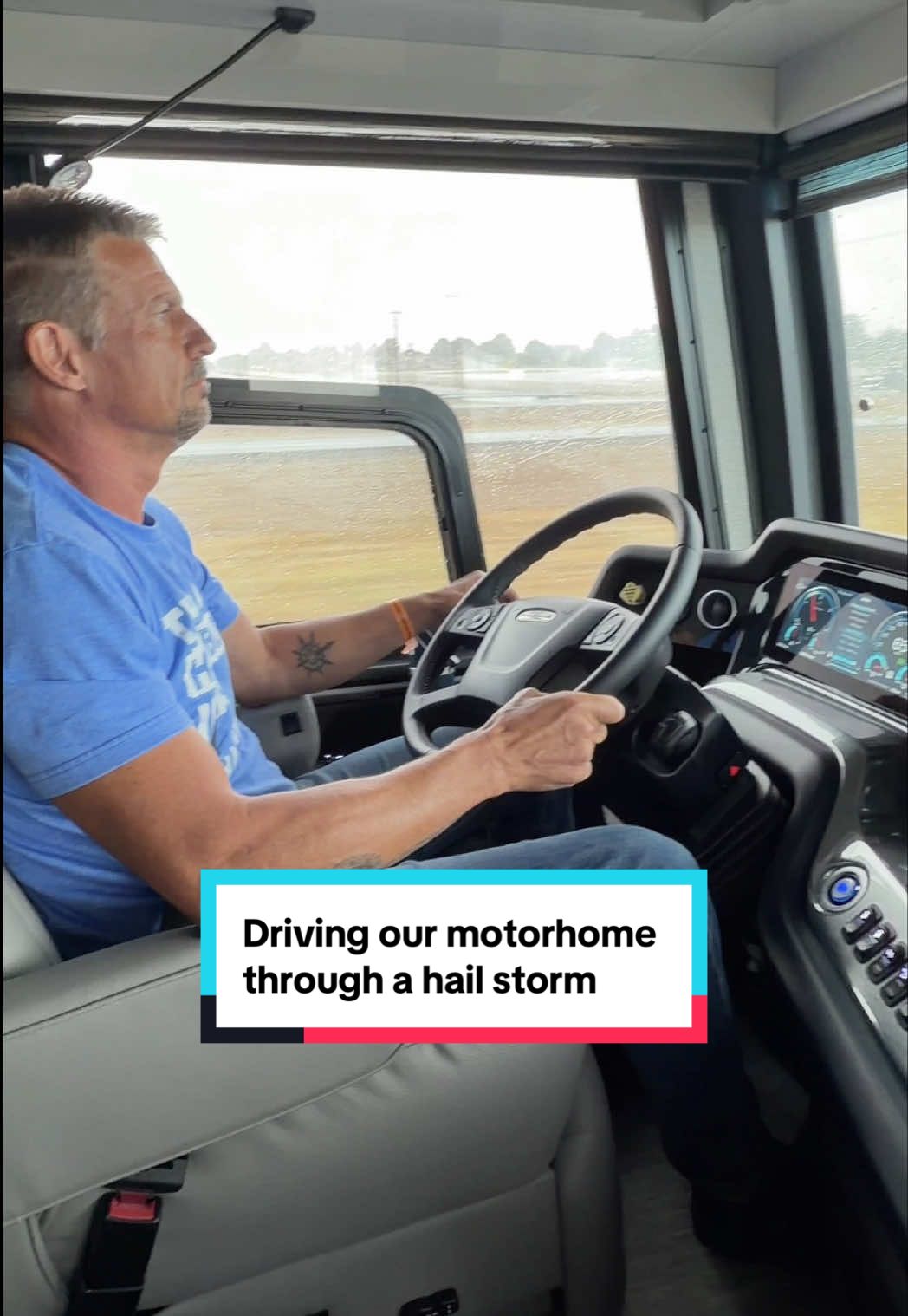 Why are they like this?! And while driving a 45 ft motorhome in a hailstorm ⛈️ 🚍 😅  #couple #rvlife #roadtrip #storm #rvtiktok 