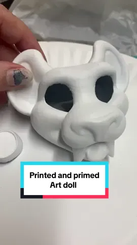 Printed and primed, ready for paint. #artdoll #art #furry #3d #doll