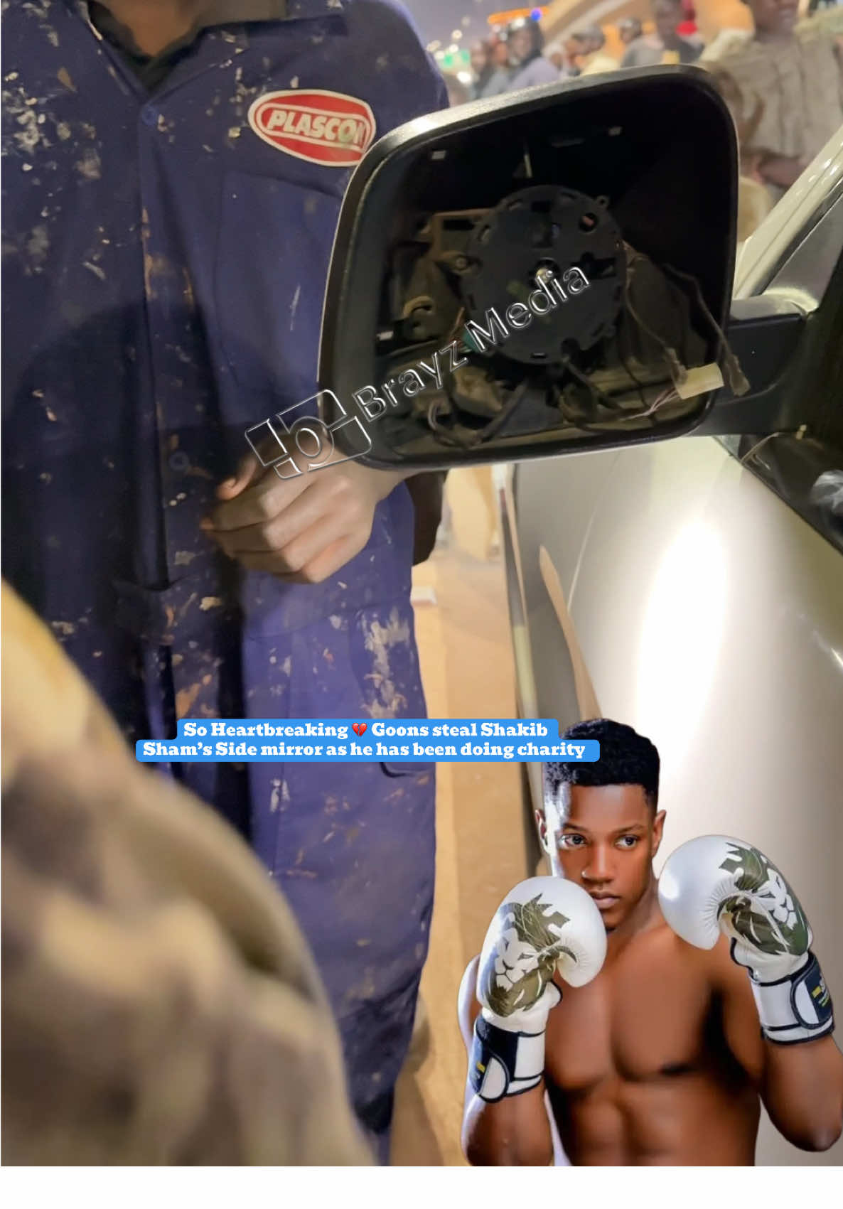 💔 So heartbreaking! While Shakib Cham was out spreading kindness and helping street kids, goons stole his car side mirror 😔 Even in moments of giving, challenges arise — but his good heart still shines bright 🙏 #ShakibCham #Heartbreaking #Kampala #HappeningNow #StreetKids     