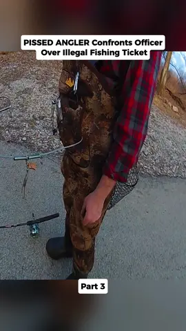 PISSED ANGLER Confronts Officer Over Illegal Fishing Ticket #cops #CopCam #fyp #swamp #police 