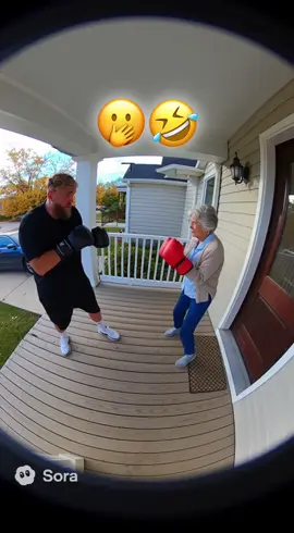 🥊 “When Grandma said she ‘used to box back in her day’ and Jake Paul took it personally 💀😂” #jakepaul #boxing #ringdoorbell #grandma 
