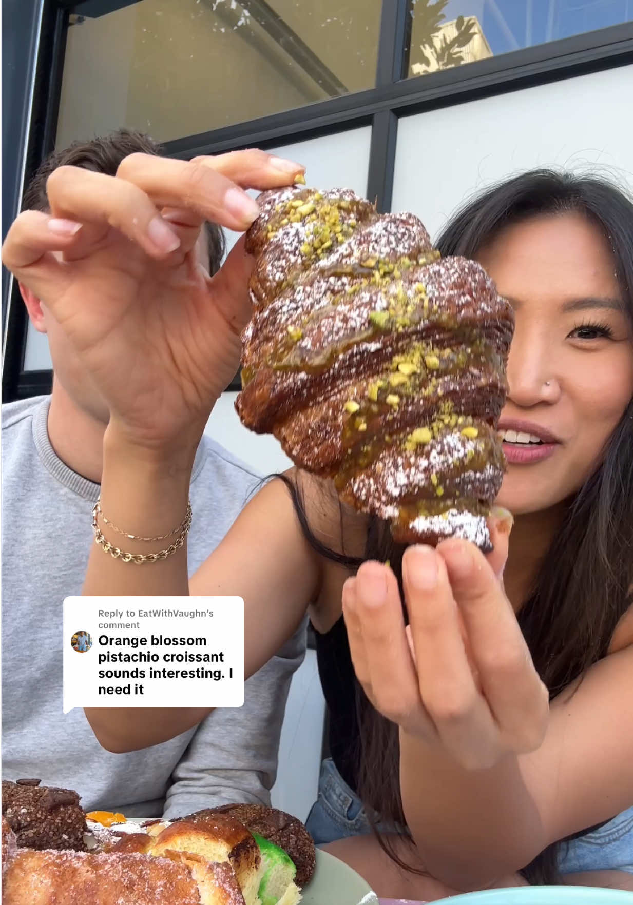 Replying to @EatWithVaughn Orange Blossom Pistachio Croissant from @Le Dix-Sept Pâtisserie 🍊🥐 #sf #sfbakeries #womenowned #sfeats #sfcontentcreator