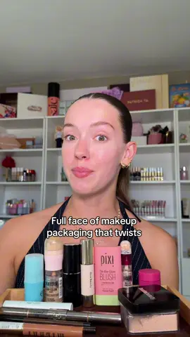 Full face of makeup packaging  that twists #makeupchallenge 