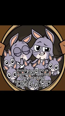 do not smirk and wiggle your eyebrows at me like that, sir.. was adding the facial features on those rabbits really necessary 😭💔 ok but the way they're holding paws awww 