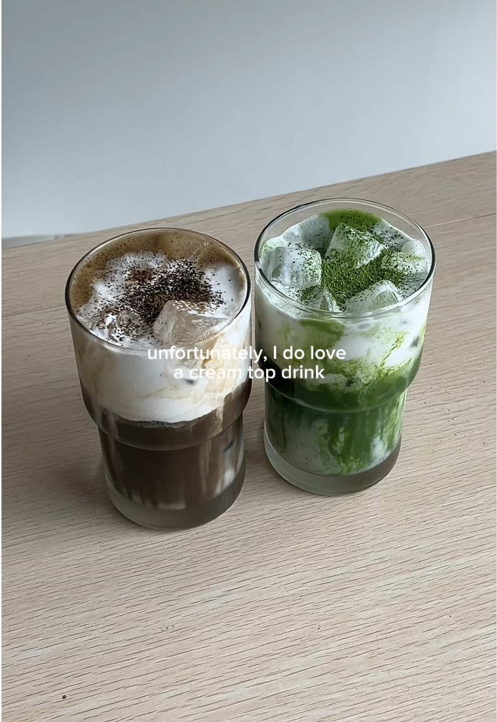 you can’t take me away from my cream tops muahahah  #fypシ #creamtop #matcha #matchagirl 