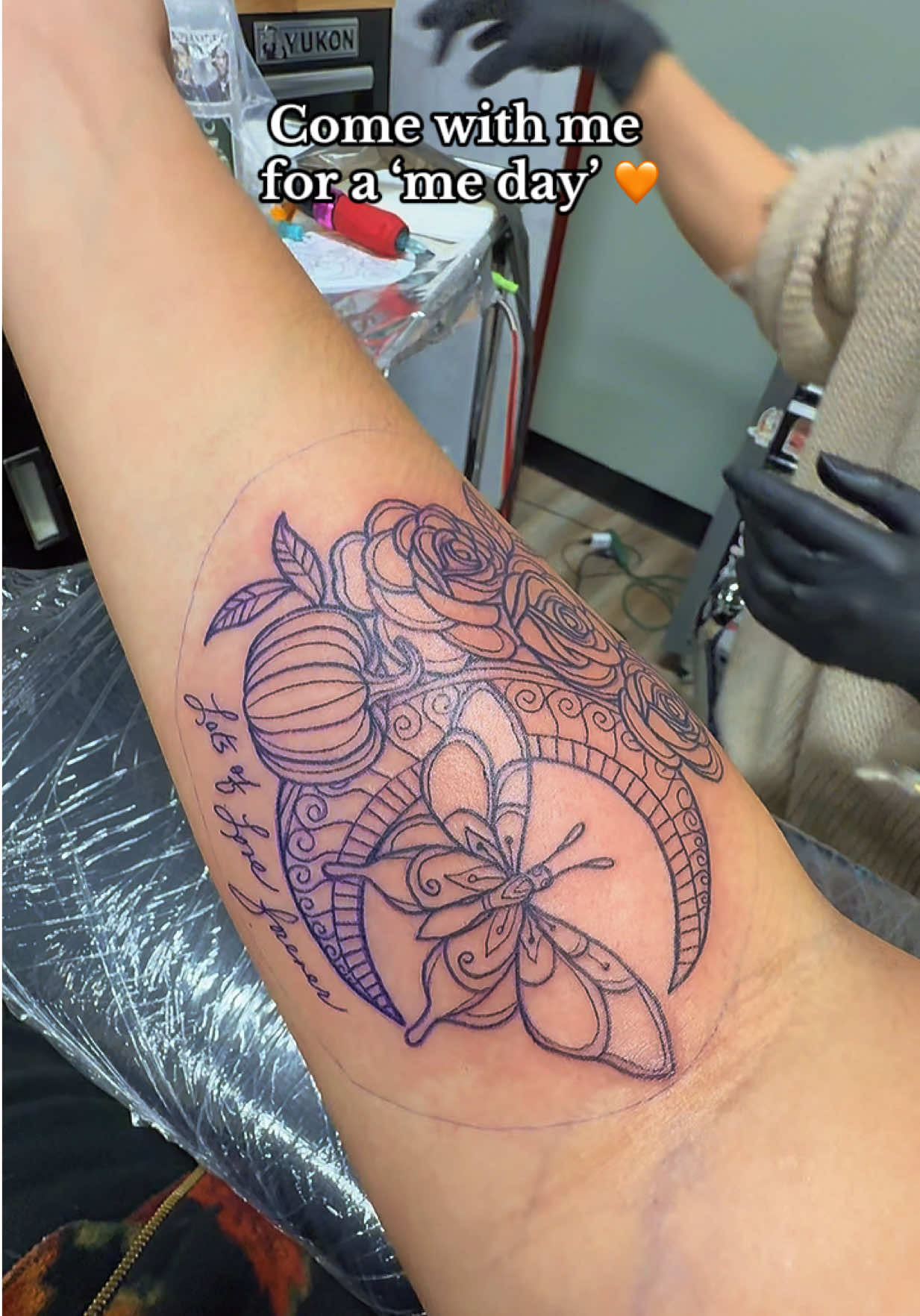 In honor of Gram’s birthday this week, I took a day for myself to do all the things she would have wanted me to do. There’s a song by @Lauren Alaina that I love—it speaks about someone crossing over and finally being free from their pain. I thought of Gram the entire time I was getting these tattoos for her, feeling just a small glimpse of what she endured. I love you so much, Gram. You will forever be top of the line in my eyes—just as I was in yours. 🎃🧡🖕🏽🦋