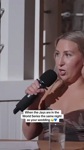 The best baseball team and the best emcee of 2025!!!!! @Loveandlorefilms  @Jillian Mehler #bluejays #WorldSeries #wedding