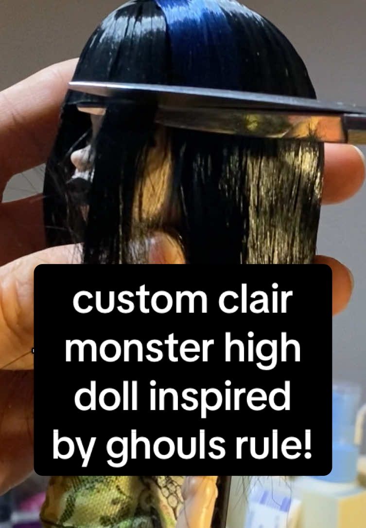 at times i thought enid's face sculpt doesn't fit clair at all however i'm very satisfied with how she's coming together now! only a few more steps and she'll be complete🎃 #monsterhigh #ooak #customdoll #reroot #dollcollector 