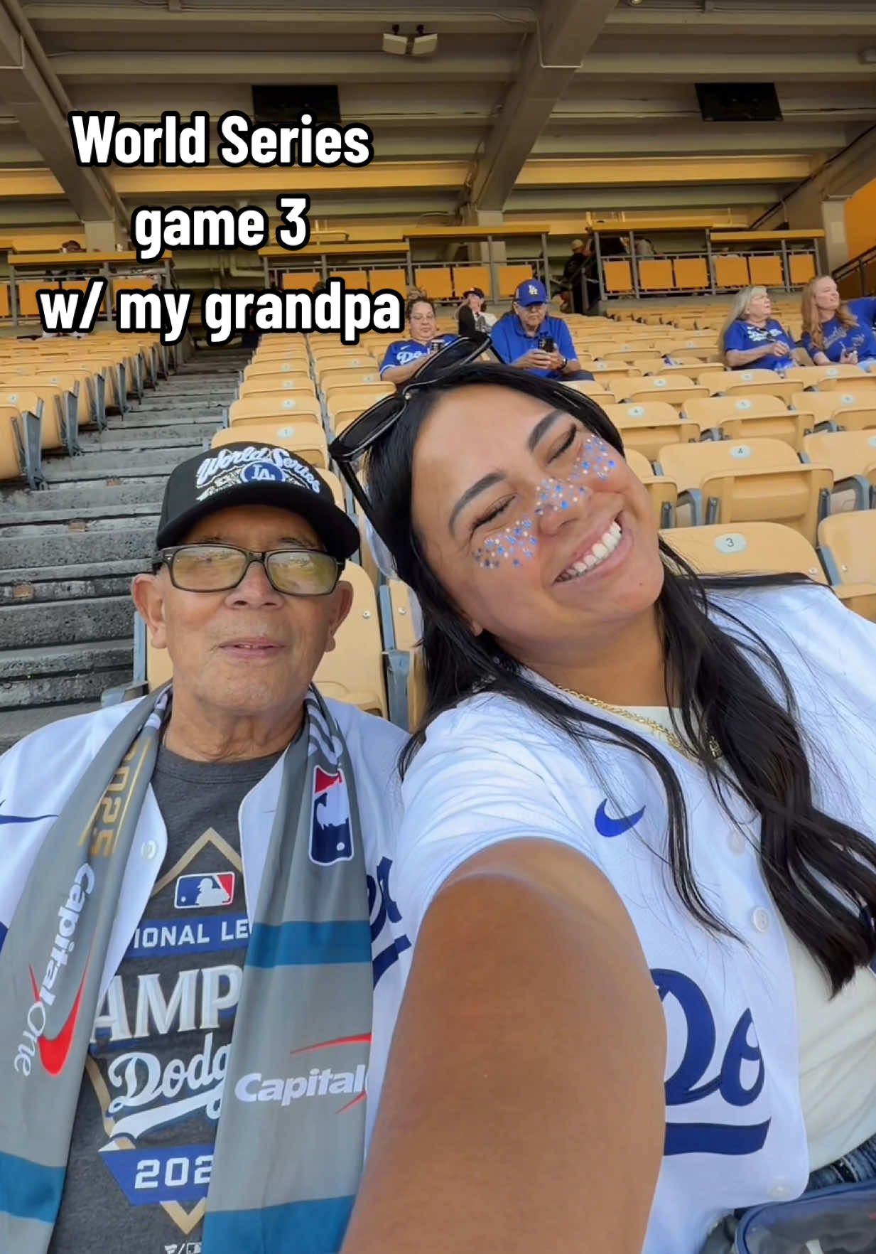 World Series Game 3 with my grandpa was a core memory I’ll never forget 💙 @Los Angeles Dodgers two more boys!!! 