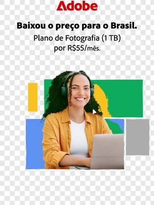 Baixou o preço. Photoshop e Lightroom com 1TB por R$55/mês. Compre agora