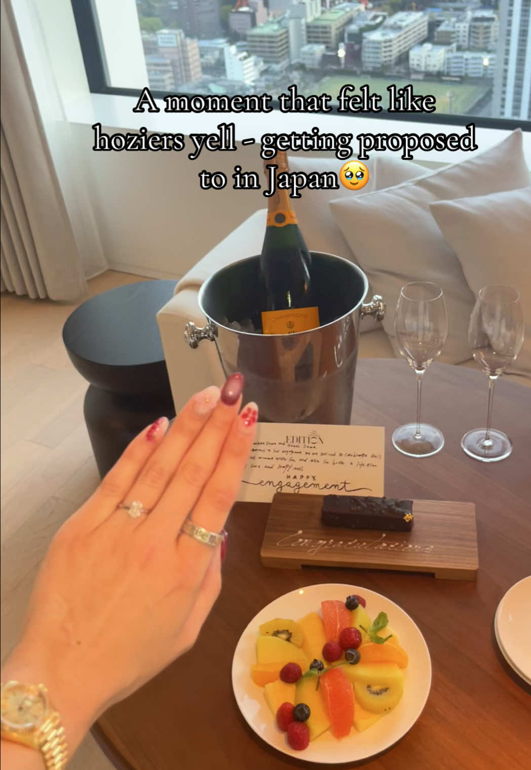 Still feels like a dream 7 months later 🥰🥹💞💗💫🤭✨ #engaged #proposal #japan #hozier #engagement 