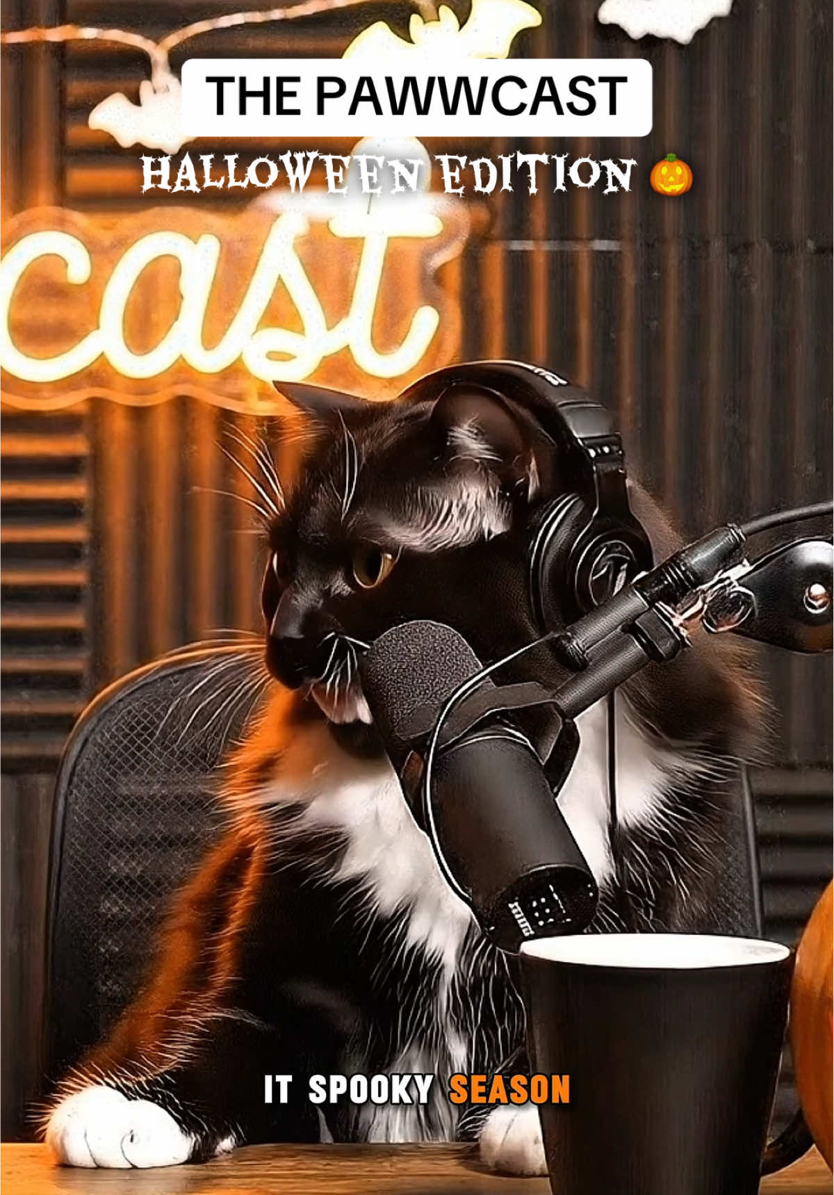 If our cats had a podcast - Halloween edition 🎃 #fyp #viral #podcast #cats #halloween 