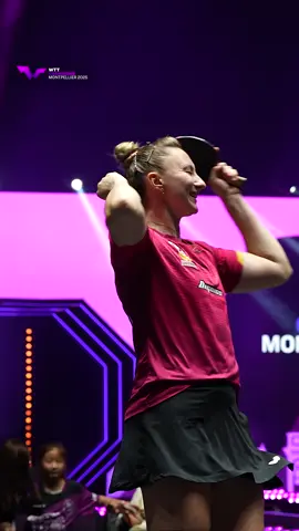 A big win calls for a big celebration! 🎉 Sofia Polcanova takes down Cheng I-Ching in straight games and moves on to the Round of 16!🔥 #WTTMontpellier #TableTennis
