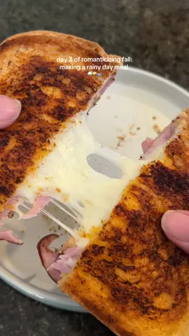 Ham grilled cheese + tomato soup for the win on a rainy day👏🏼 #grilledcheese #grilledcheesesandwich #grilledcheeserecipe #grilledcheeseandtomatosoup #tomatosoup 