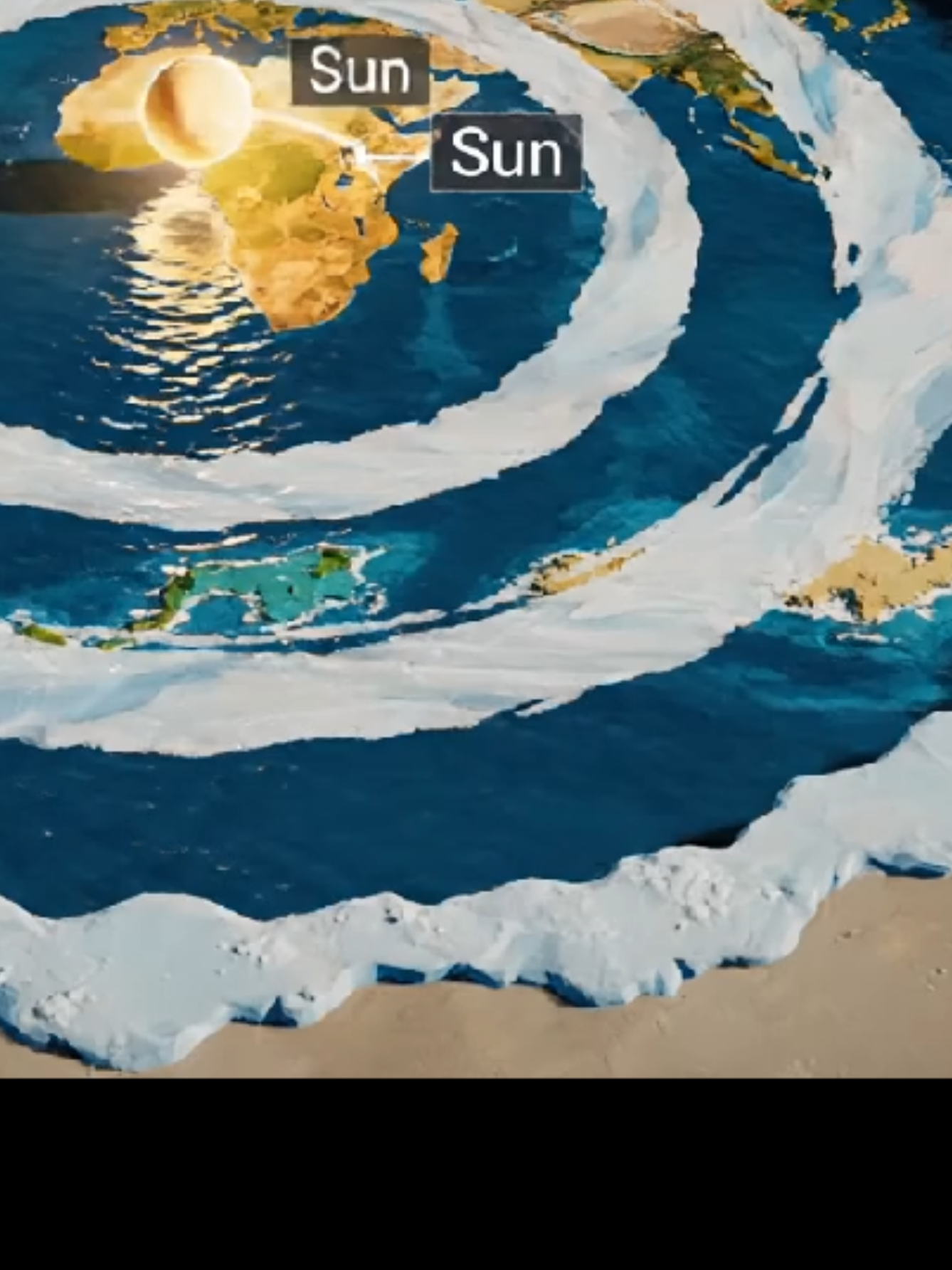 They say the Sun never leaves the center. But what lies beyond the outer rings? ☀️🌍 #DarkFacts #HiddenWorlds #FlatWorldTheory #TheRings #MysteryMap