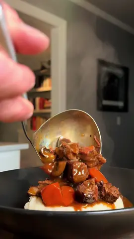 Beef Bourguignon for a cold dreary autumn day  #beefbourguignon #braisedbeef #cheflife #homemade #fallfood 