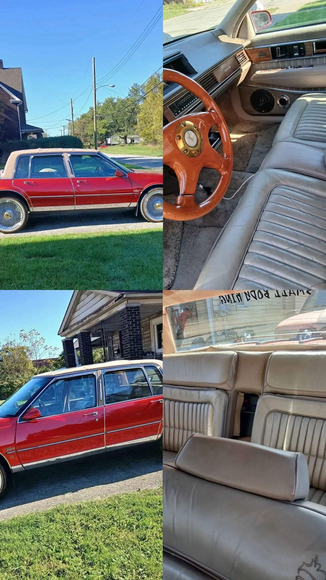 Oldsmobile 98 with the plush leather seats, Kandy paint , sitting nice on them spokes and vogues. They don’t make them like this anymore. That car right there felt like you were driving on a cloud, especially with the pillow top seats 🫠 #Oldsmobile #ClassicCar #Oldsmobile98 #SpokesAndVogues #SpokesNVogues 