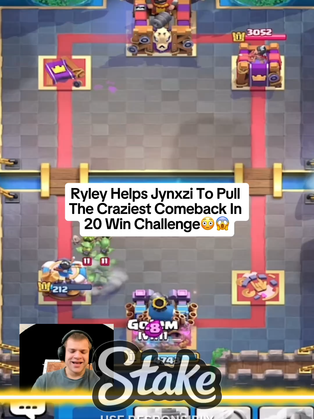 Ryley Helps Jynxzi To Pull The Craziest Comeback In 20 Win Challenge😳😱 #jynxzi #jynxziclips #jynxzirage #jynxzifunnymoments #viralvideos #fyp #clashroyale @jynxziontwitch