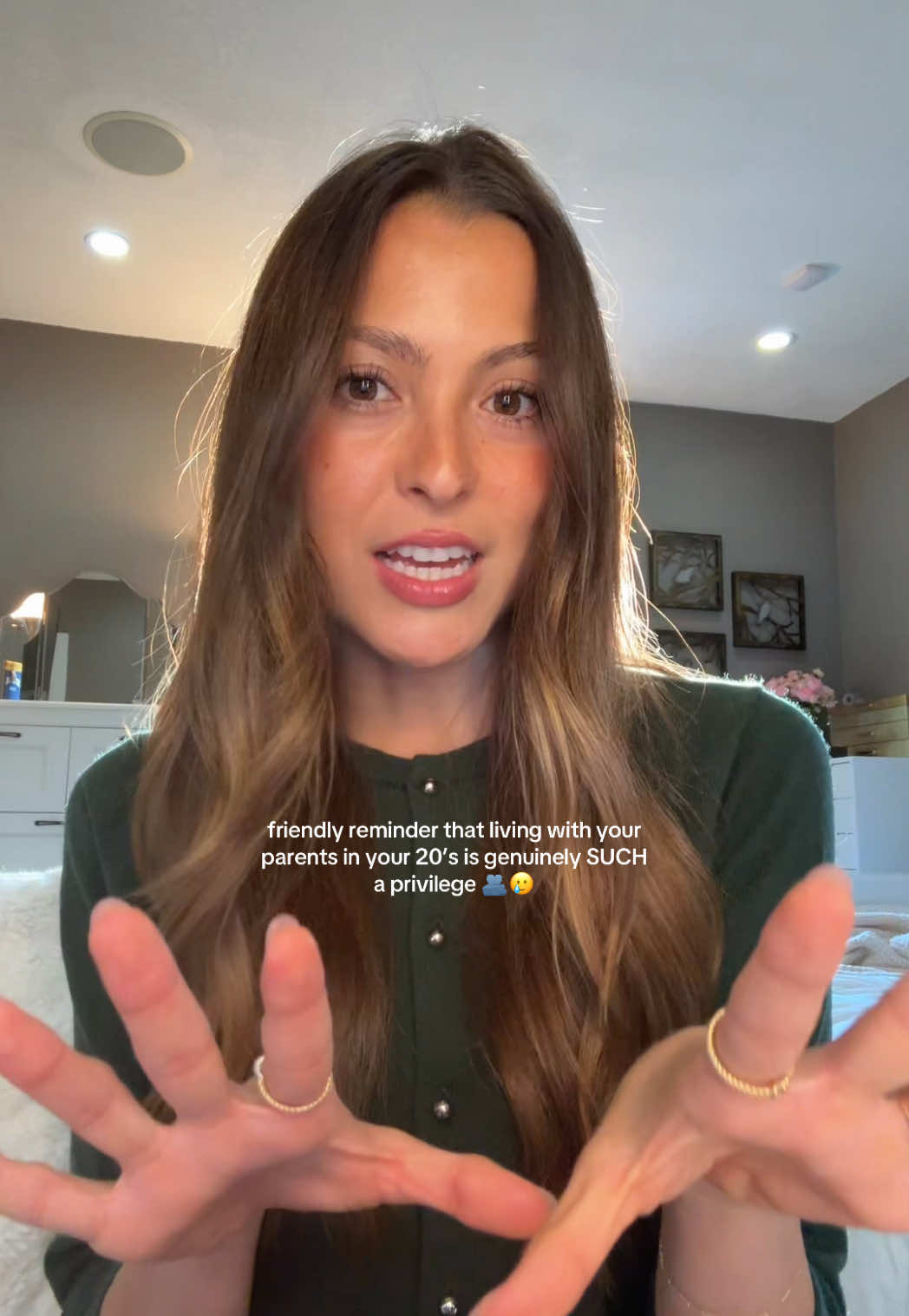 we all talk about how exciting it is to move AWAY in our 20’s…but having roof over your head while you figure yourself out and decide what’s next??? THAT is the greatest gift of all.😭❤️‍🩹🥹 (go tell your parents you love them 🫵🏻) and also on a other note if you’re considering moving AWAY…DO IT. home will be waiting for you when & if you’re ready to come back 🥹 these two years in nyc flew by and it was the most exciting/challenging/rewarding leap that resulted in SO much growth and SO many opportunities and SO many incredible friendships. just take one day at a time and remember there’s no right or wrong when it comes to your time line!!! okay love you guys that’s all bye 