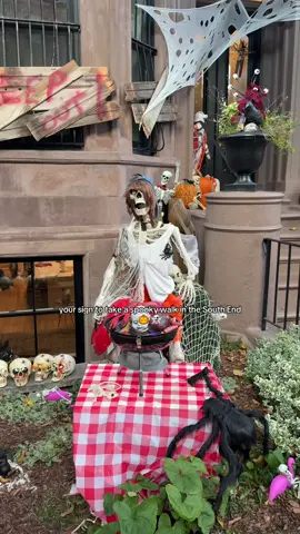 They really go all out for Halloween! This is Union Pk in South End #bostontiktok #bostonhalloween #halloween #bostonsouthend 