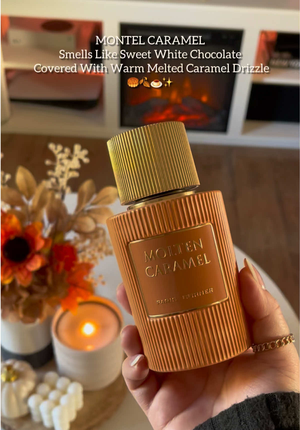 Smell like Sweet White Chocolate Covered With Warm Melted Caramel Drizzle🥮🍂🍮✨  🥮Molten Caramel By @Paris Corner Official    The Perfect Caramel Arabian Fragrance For Fall Season🥮🍁🍂    @AROMA CONCEPTS FL  #pariscornerperfumes#caramel#aromaconcepts#gourmandperfume#perfumetok     