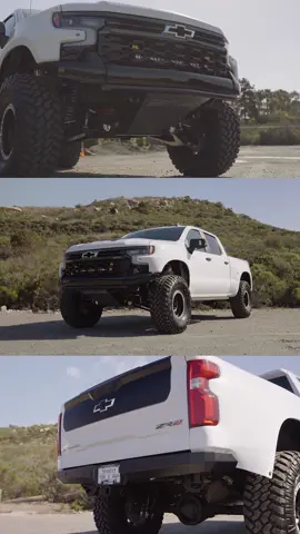 This Silverado Zr2 is insane. It’s got the full Dirt King Long Travel kit. #silverado #prerunner #trucksuspension 