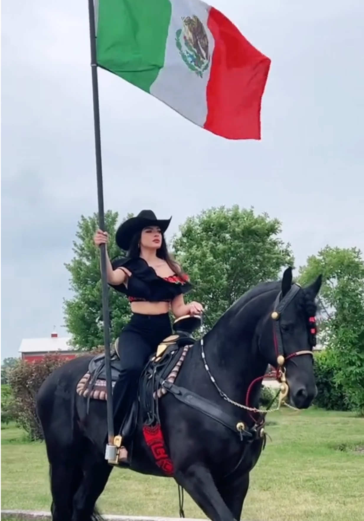 orgullosamente mexicana 🇲🇽🤍 #angelinavictoria #mexicana #mexico #caballos #horses #vaquera 