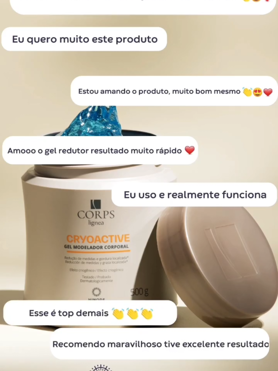 *✨Gel Corpus*✨ Sigam @feralvexx - link na Bio  -Reduz medidas e gorduras localizadas -Efeito criogênico  ✅ Disponível a pronta entrega e na loja virtual. #hinode #gelredutor #fretegratis #autocuidado #mulheresempreendedoras 