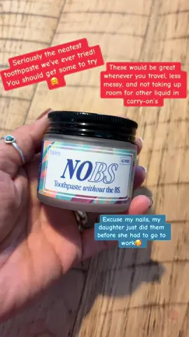 The most fun way to brush your teeth I’ve ever tried🤗 And they would be the absolute best to take on trips, less mess, and one less item in the okayed liquids in a carry-on! #Love #nobs #toothpaste #fun #teeth 