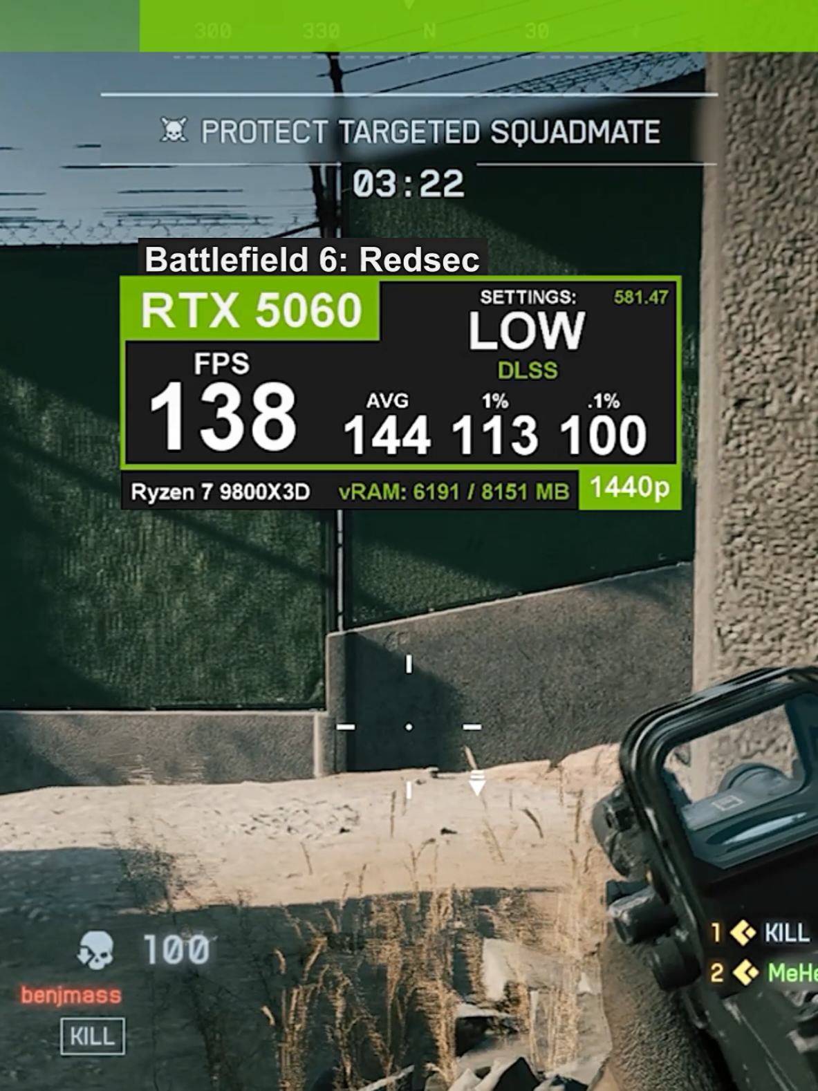 Battlefield 6 Redsec: Low vs Frame Gen ✅ #rtx5060 #gameplay #battlefield6 #fpstest 