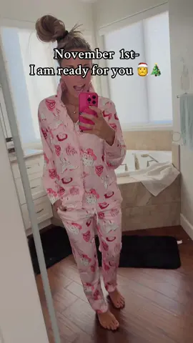 Peace out pumpkins, hello jingle bells #christmas #holidays #pajamaset 