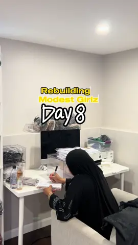 Day 8 of rebuilding Modest Girlz 💛 Right now I’m just organizing, recounting inventory, and getting everything back in order, one bin at a time 😅 Alhamdulillah for small wins and slow progress. Not adding anything new yet, just working with what I have and staying consistent 💛 #modestgirlz #hijabbrand #islam #deen #modesty 
