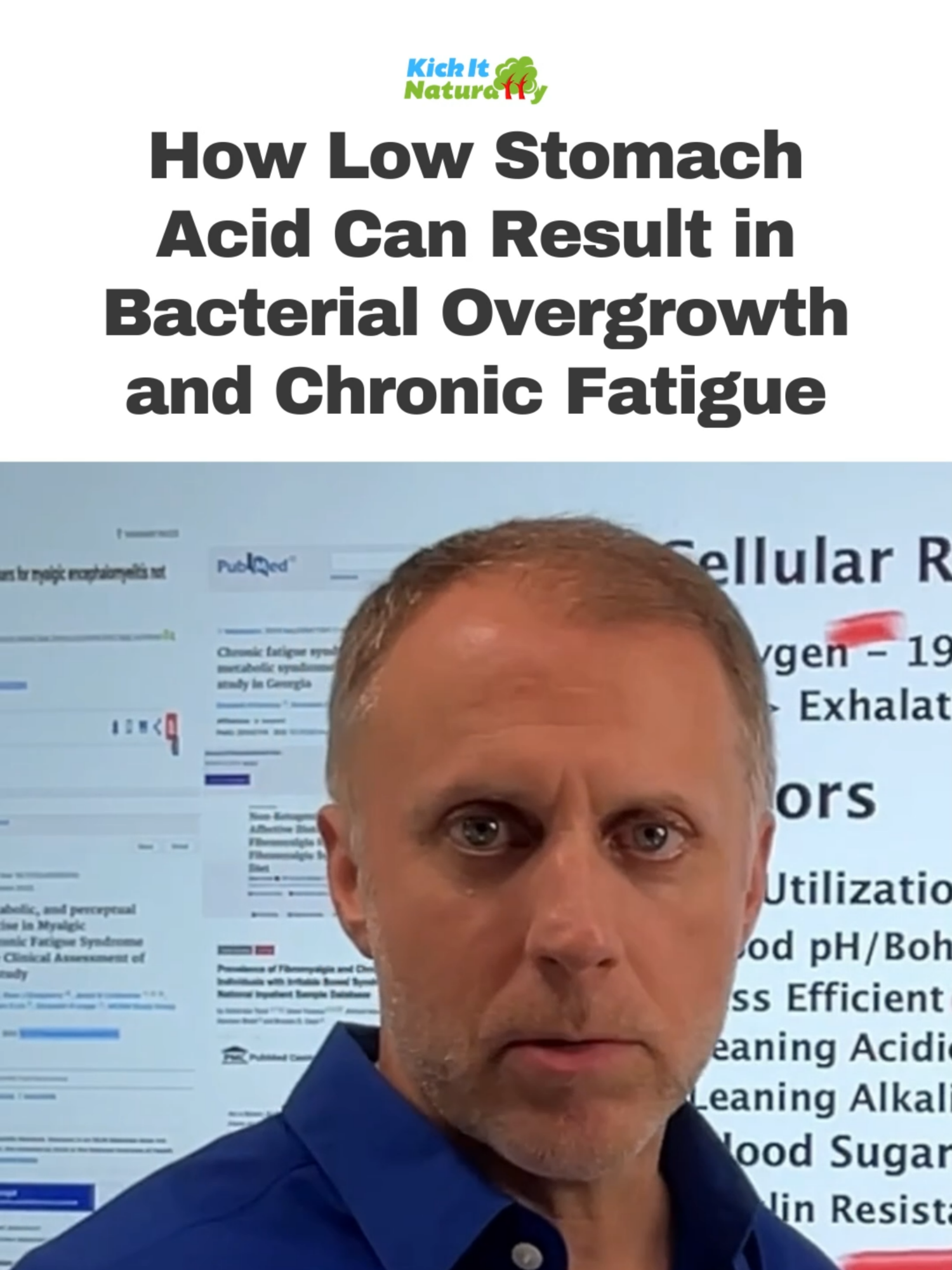 How Low Stomach Acid Can Result in Bacterial Overgrowth and Chronic Fatigue To see the full video on 6 Steps for Chronic Fatigue Syndrome, go here: https://www.youtube.com/watch?v=UyPskI79Ln8 Subscribe to our main Kick It Naturally Channel here: https://www.youtube.com/channel/UCEN08D5qYz8EHvwixHckYbg?sub_confirmation=1 ➤ Register for our TOTALLY FREE 4-Week Online Digestion Course to better understand your unique body chemistry and which aspects of digestion may need a little boost for you. https://kickitnaturally.com/course ➤ Or download my book, Kick Your Fat in the Nuts for free here: https://kickitnaturally.com/free/ Chapters 3 & 4 of this book explain the digestive process and how to improve it when aspects aren’t working correctly.  Disclaimer - T.C. Hale is not a doctor and does not claim to be a bile doctor or licensed in any type of medical field.  Any information found in any of T.C. Hale's books, videos, newsletters, or websites are intended for educational purposes only and should not be used for medical advice.  You should contact your doctor for any medical advice. #digestion #stomach #gut #health #tchale #kickitnaturally #fatigue #stomachacid #bacteria