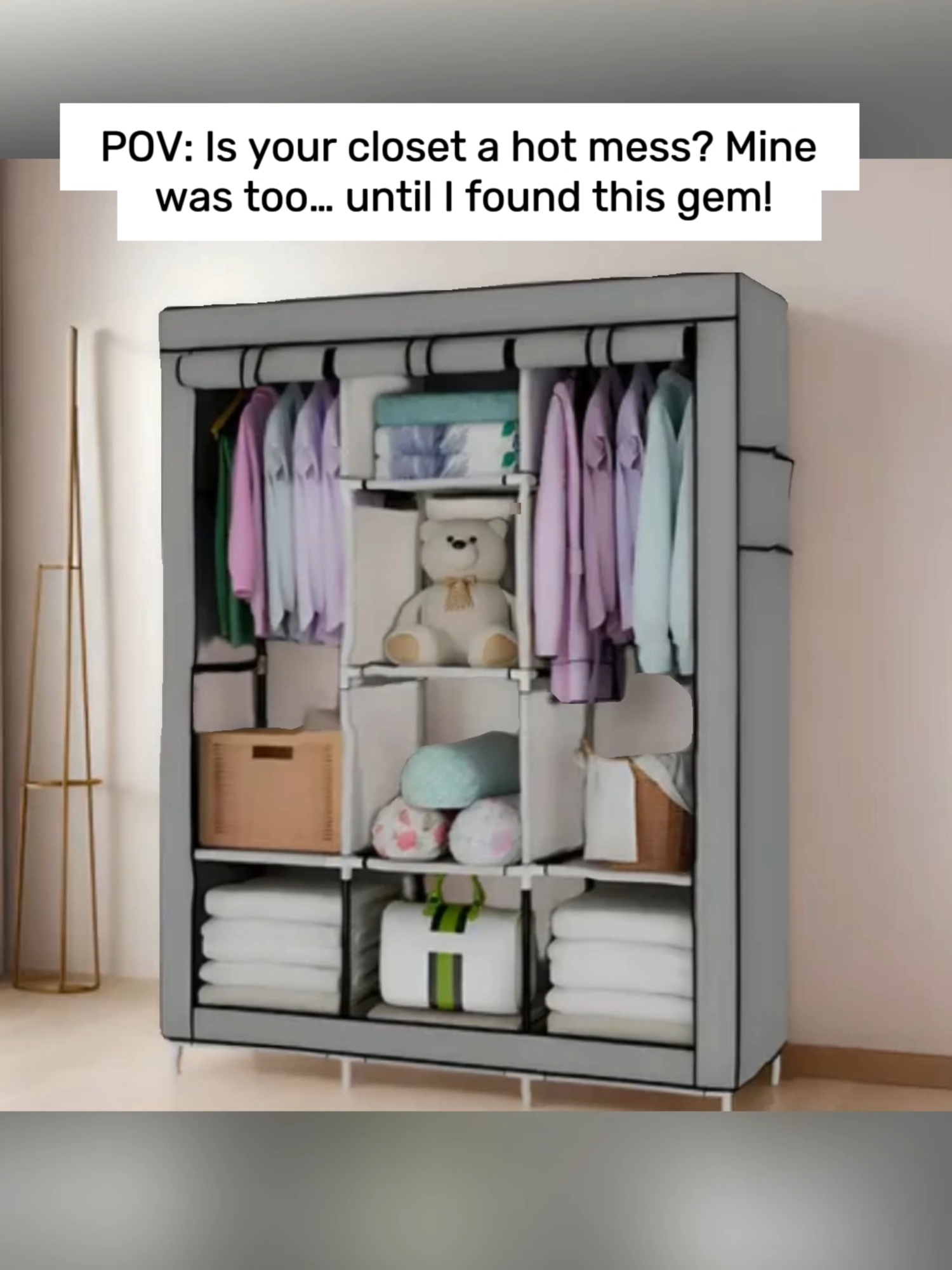 Tu ropa ya no cabe 😫 Tus zapatos están por todos lados 👟 Solución: este clóset organizador portátil de 4 niveles. Fácil de armar, resistente, elegante 💎 En minutos tu habitación se ve limpia y moderna. ¡Adiós al desorden y hola al estilo! 🩶 #organizacion #closetperfecto #hogarbonito❤👨‍👩‍👧 #decoracionhogar