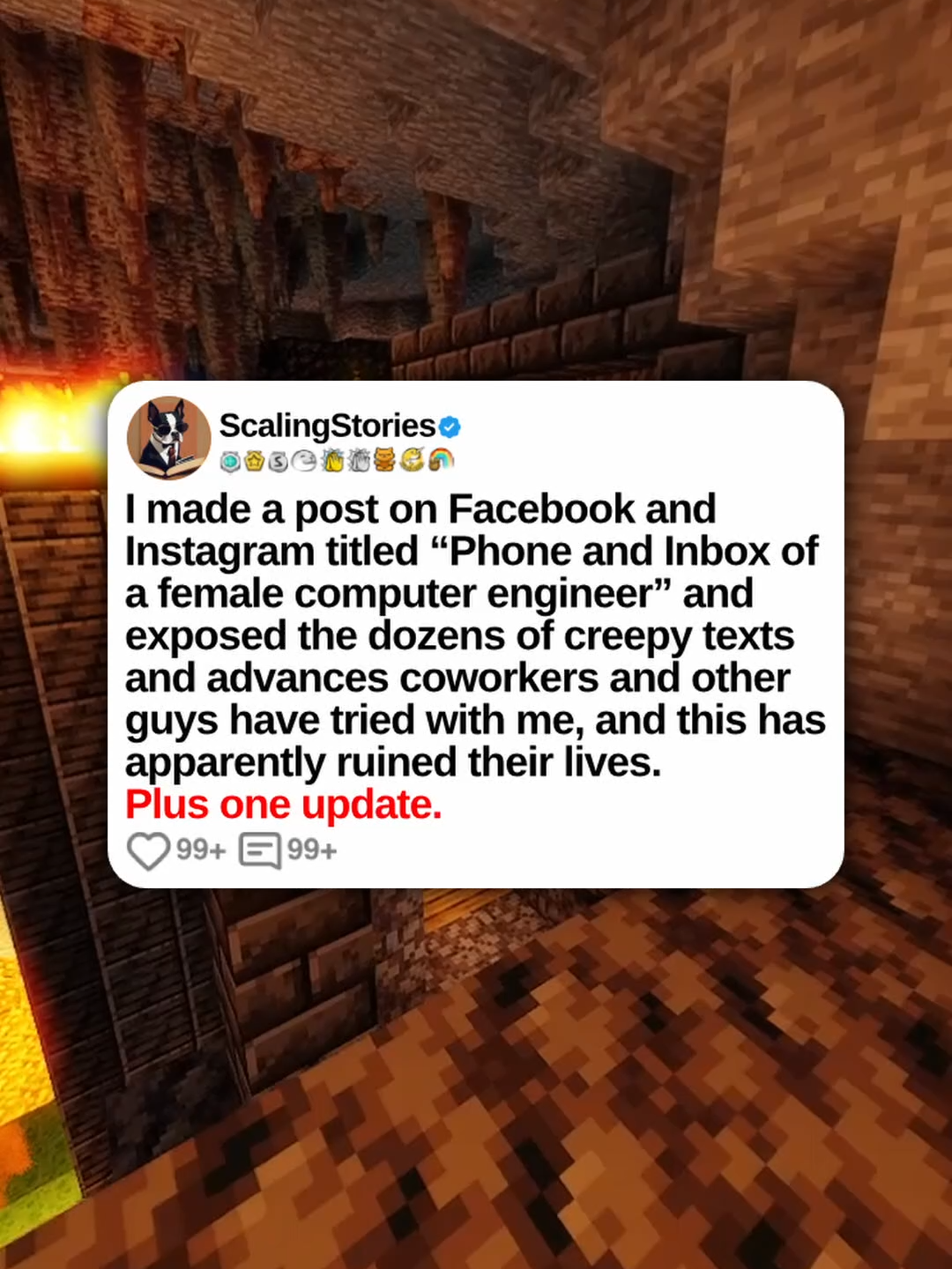 u/Anon71615141 I made a post on Facebook and Instagram titled “Phone and Inbox of a female computer engineer” and exposed the dozens of creepy texts and advances coworkers and other guys have tried with me, and this has apparently ruined their lives. Plus one update. 0:00 Original Post 4:28 Update (3 Days Later) #scalingstories #minecraftparkour #reddit #redditstories #redditreadings