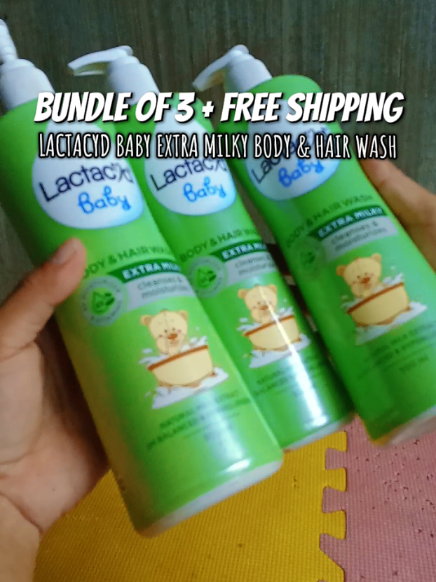 FREE SHIPPING 🚛📦 3 Bottles of 500ml Lactacyd Baby Extra Milky 2-in-1 Body and Hair Wash Cleanses and Moisturizes #lactacyd #lactacydbaby #lactacydbabywash #babybath #babyproducts 