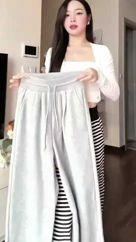 Quần nỉ ống rộng cạp to #quanninu #quanongrong #review #xh 