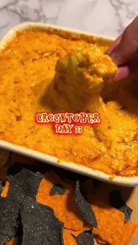 Buffalo chicken dip is my Halloween dinner tradition. Super easy and delicious!  Chicken breast  Buffalo sauce Cream cheese Ranch seasoning (I was out) Salt Pepper Garlic powder  Cheddar  This whole meal is a measure with your heart according to how you like it. Add chicken and buffalo sauce to crockpot. Season chicken and cook on high for 3-4 hours. Shred chicken and add cheese and cream cheese.  Transfer to baking dish, add more cheese and bake on 350 until cheese melts and bubbles. Eat with chips or anything else you like. @franksredhot @Philly Cream Cheese @Beautiful By Drew  #crocktober #crockpotrecipes #slowcooker #cookwithme #buffalochickendip 