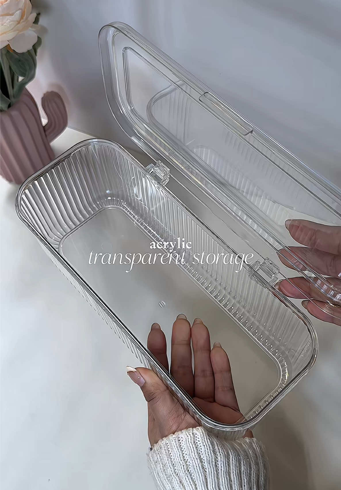 Ya’ll need this acrylic transparent storage box #cosmeticbox #transparentstoragebox #storagebox #acrylicstorage #makeupbox 