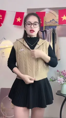 Áo Gile Len Nữ Dáng Ngắn Có Mũ #phoidoxinh #thoitrangnu #aogile #gile #gilelen 