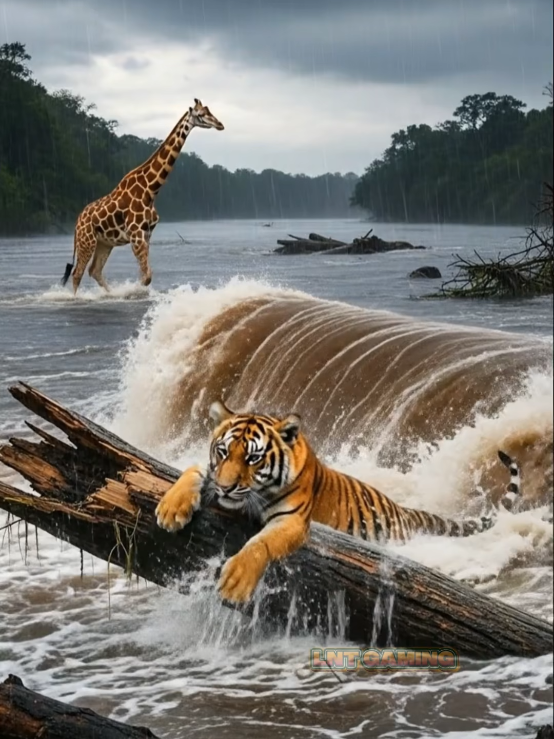 FAITH IN ANIMALS RESTORED! Giraffe risks life to save Tiger Cub one second before disaster#wildlife #animals #rescue