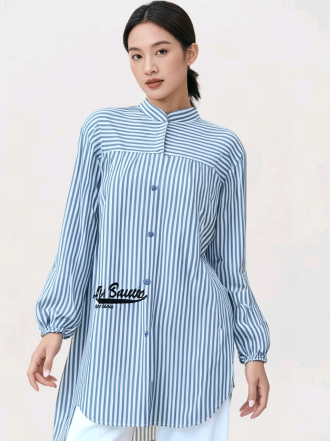 Kemeja Blouse Salur Lengan Panjang Terbaru #kemejawanita  #bajuwanita  #blouse  #atasanwanita  #bismillahfyp 